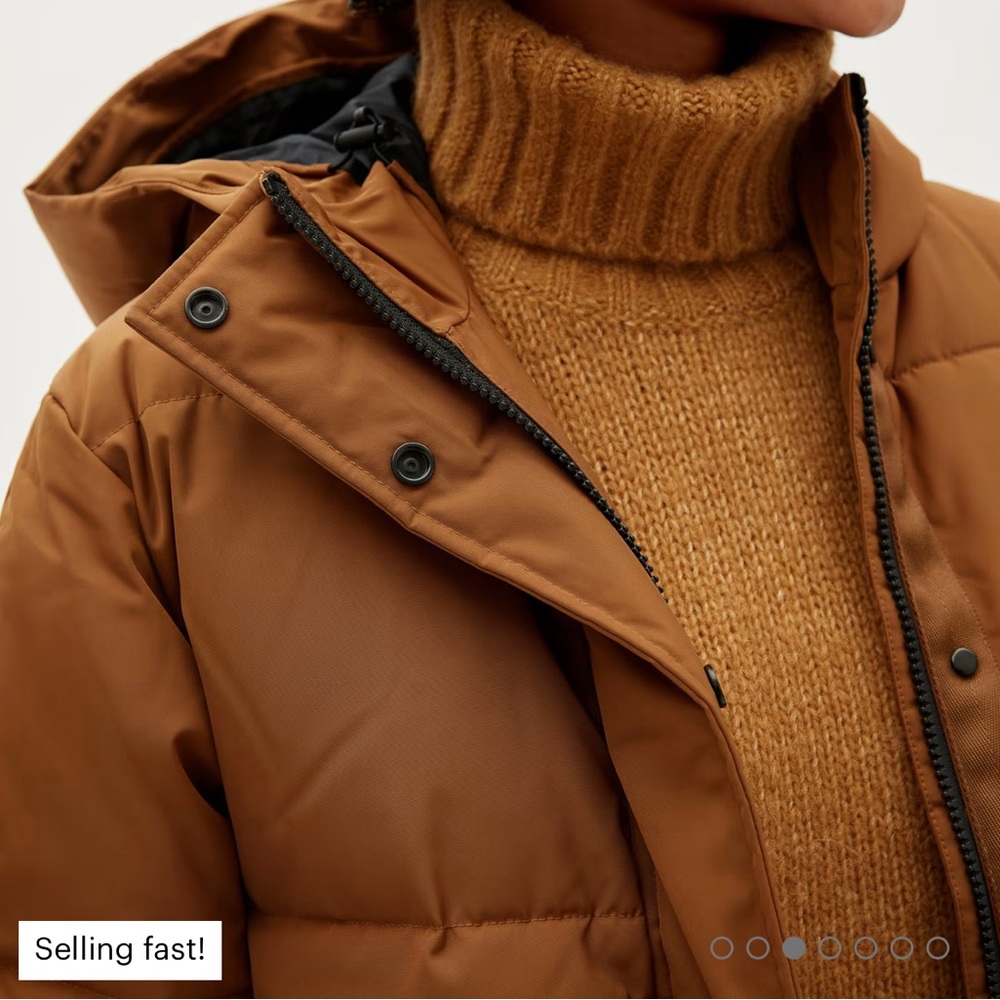 Women's Brown Puffer Coat - Picture 4 of 9